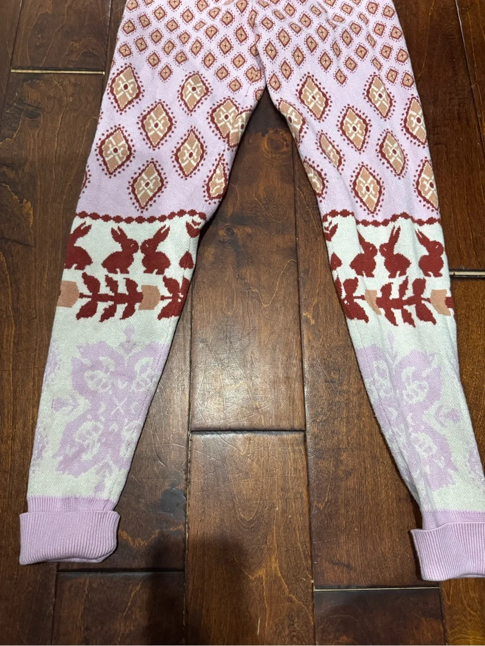 Free People Pink & Red Patterned Knit Cardigan with Matching Crop Top